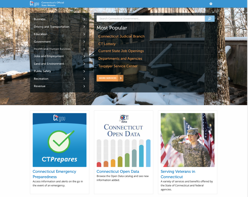 CT.gov State Website Re-Design - 2016