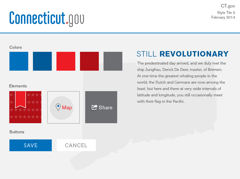 Style tile concept for the design of ct.gov
