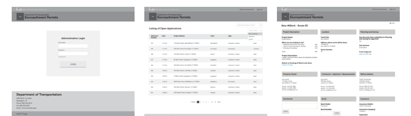 Administrative Wireframes